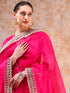 Pomcha Jaipur Adaa Pink Rose Cotton Anarkali Set With Soft Net Dupatta
